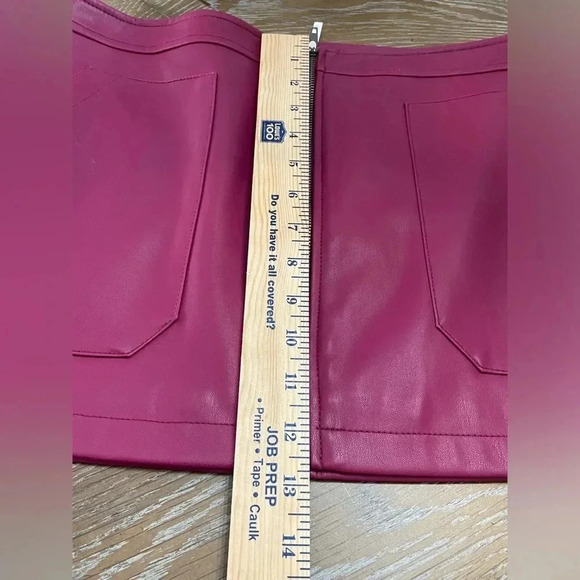 Free People Maya Mod Vegan Leather Full Front Zip Mini Skirt New size 12 - Picture 6 of 8